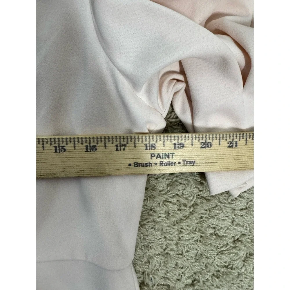 Calvin Klein Blush Pink Puff Sleeve Midi Sheath Dress Open Back Size 12 Wedding‎